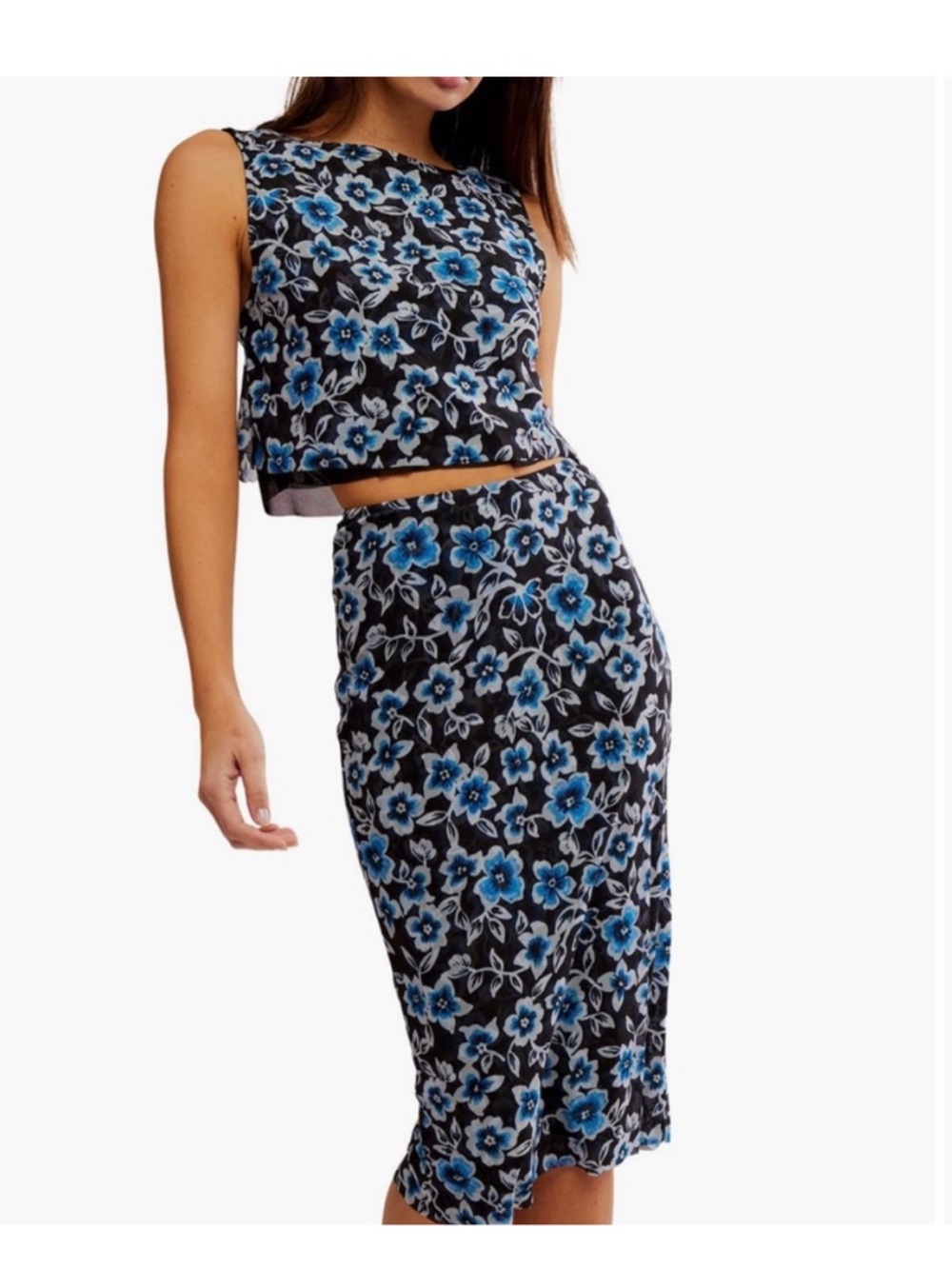 ✨ Free People (NWT) Mona Floral Tank & Midi Skirt Set Size S✨